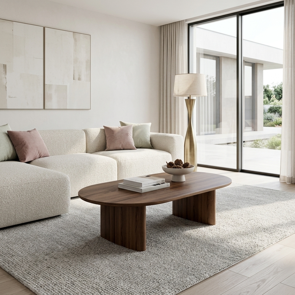 Oval Walnut Coffee Table